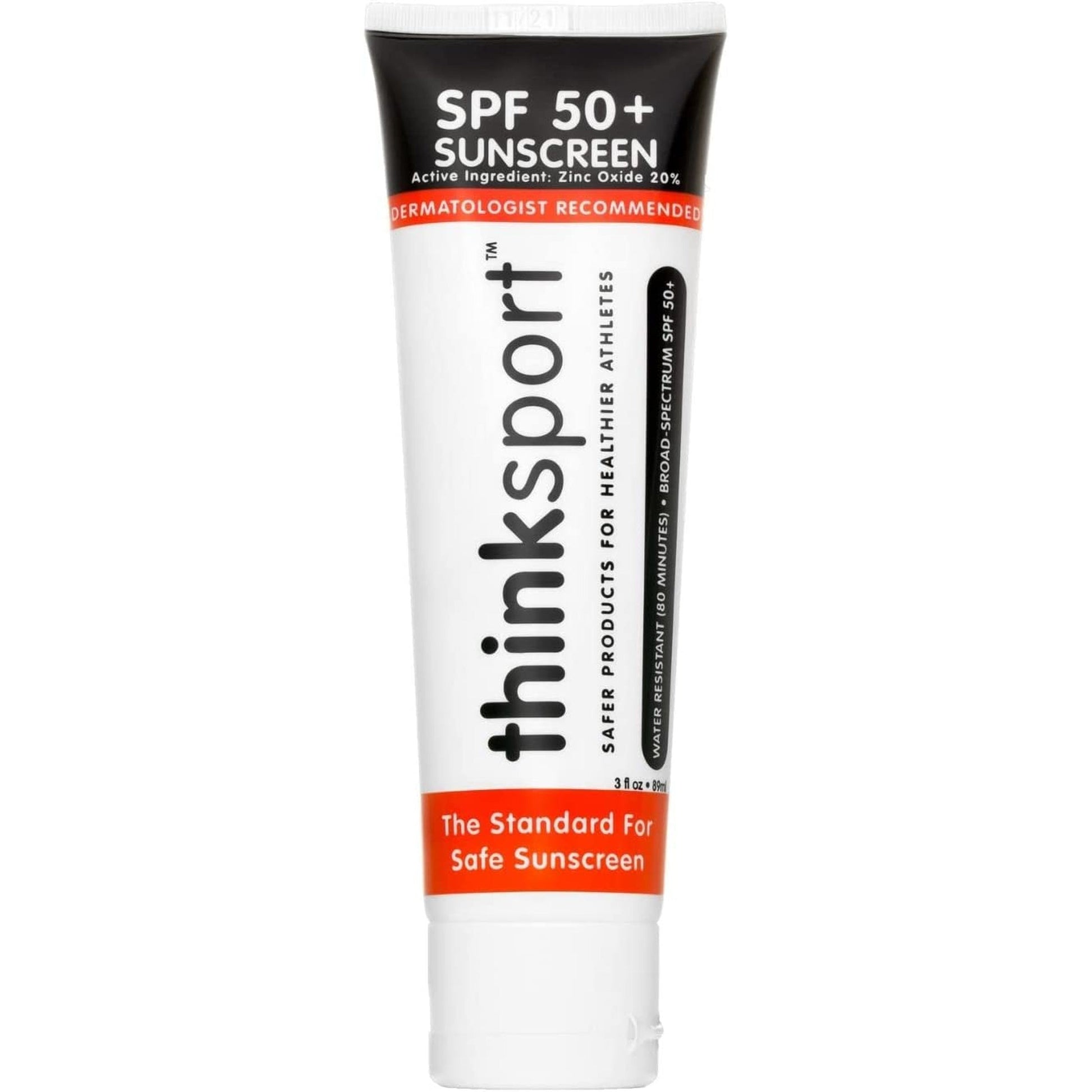 Thinksport Sunscreen 50 SPF 89Ml (3Oz) - Safer Zinc Oxide Mineral Formulation - Ideal for All Sport and Outdoor Pursuits - Non-Toxic Ingredients