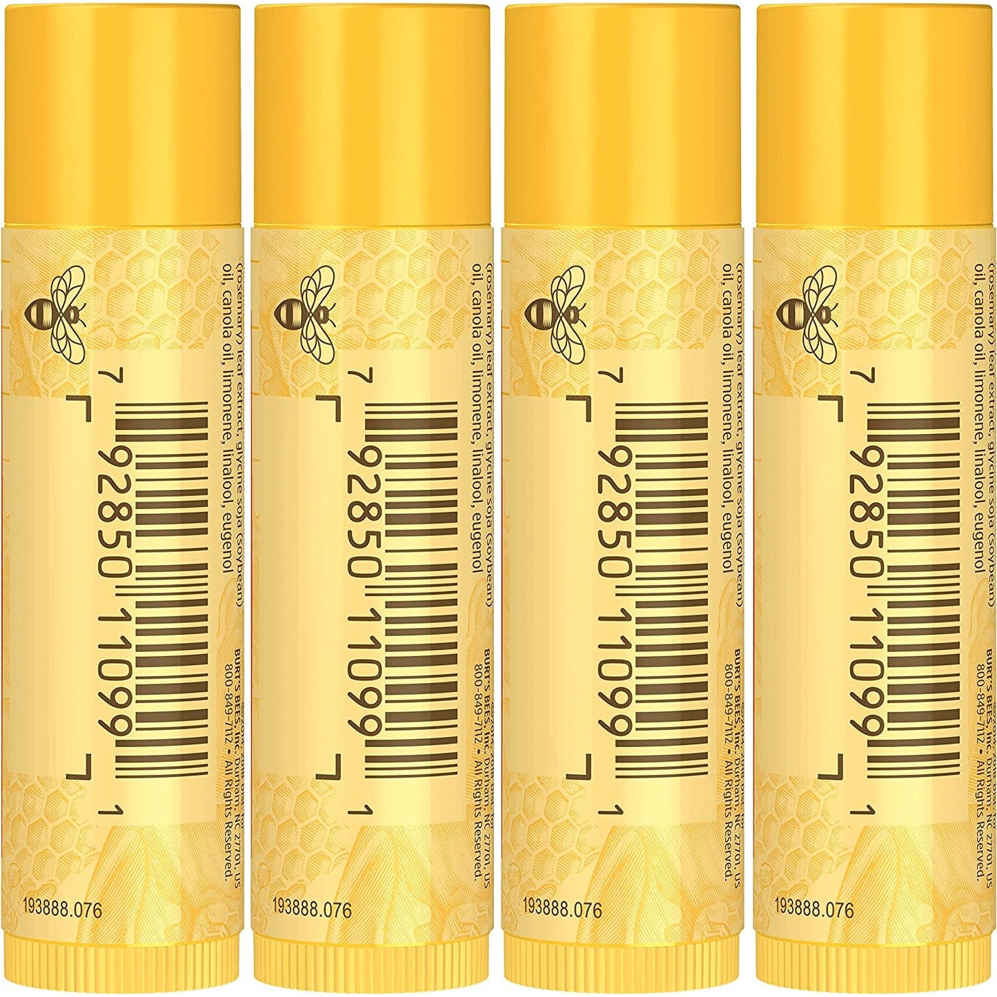 Burts Bees Beeswax Lip Balm Pack, 0.15 Oz, 4-Piece