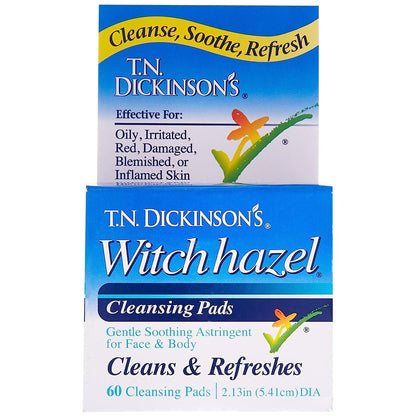 T.N. Dickinsons Hazelets Witch Hazel Pads - 60 Ea