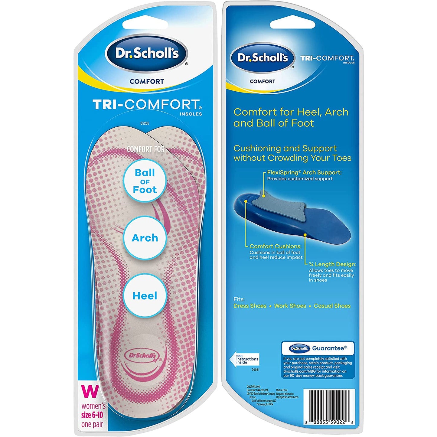 Dr. Scholl'S Comfort Tri-Comfort Insoles for Women, 1 Pair, Size 6-10