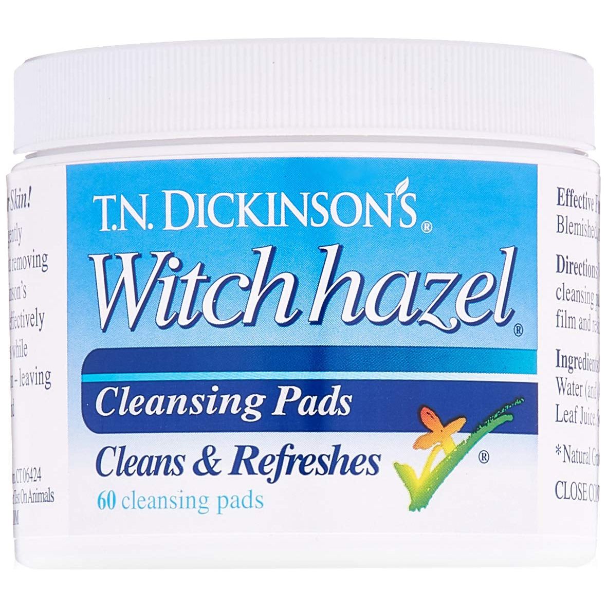 T.N. Dickinsons Hazelets Witch Hazel Pads - 60 Ea