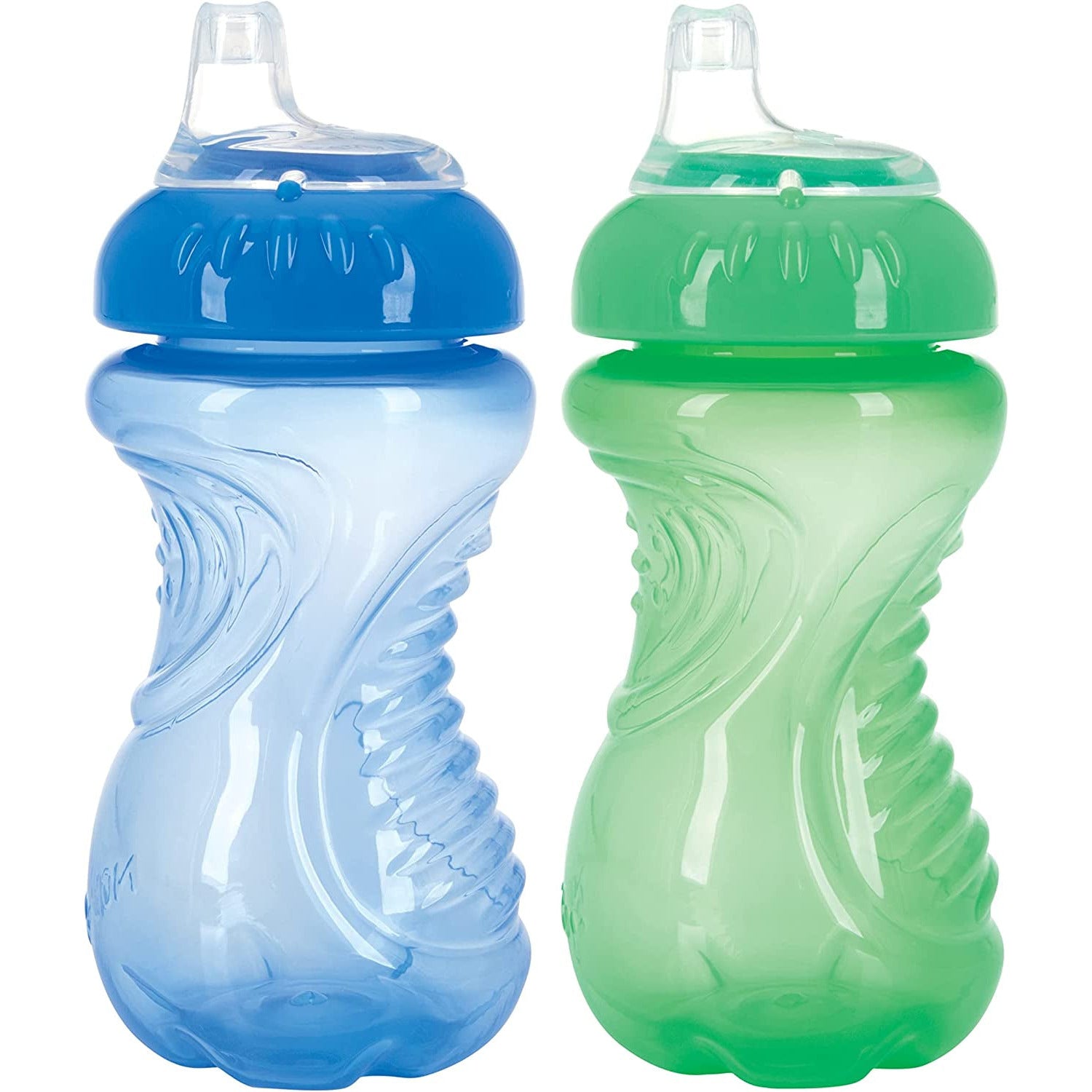 Nuby 2-Pack No-Spill Easy Grip Cup, 10 Ounce, Colors May Vary