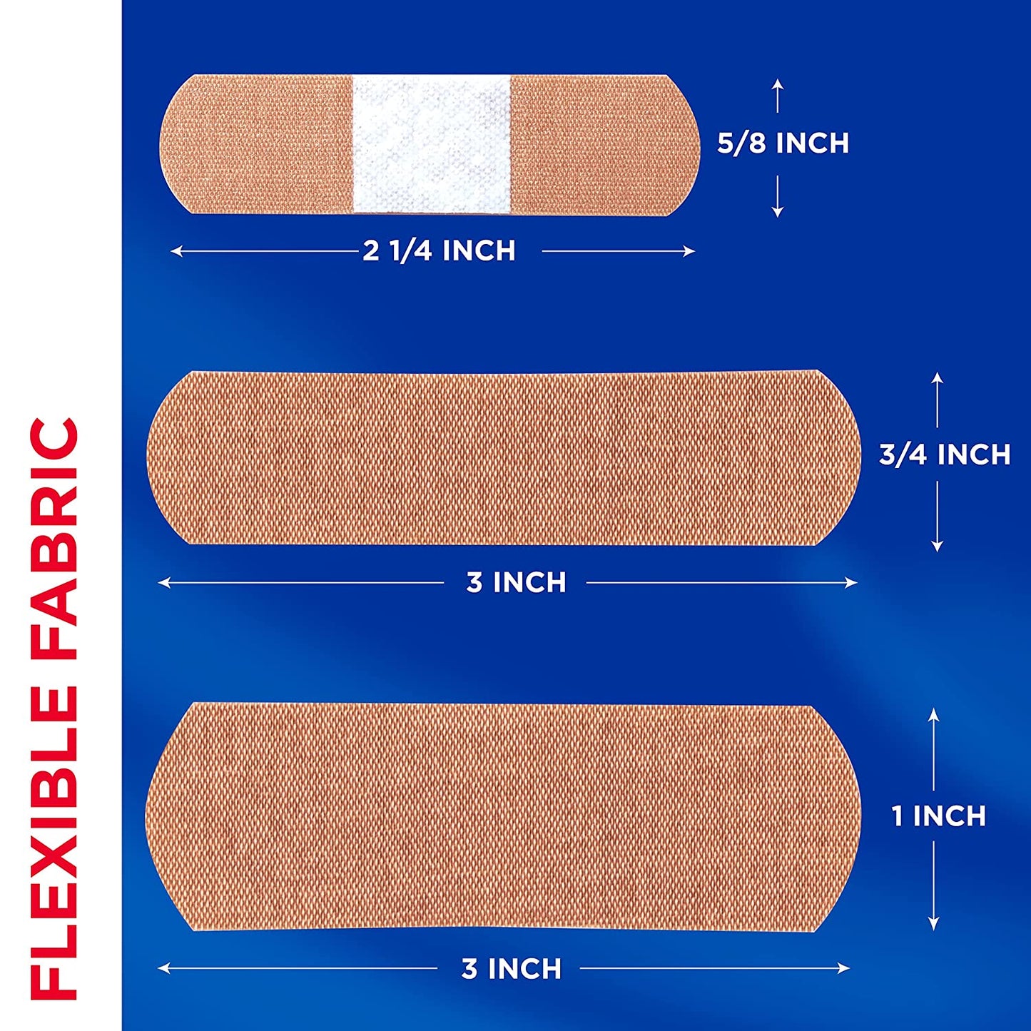 Band-Aid Brand Flexible Fabric Adhesive Bandages for Wound Care and First Aid, Assorted Sizes, 100 Ct