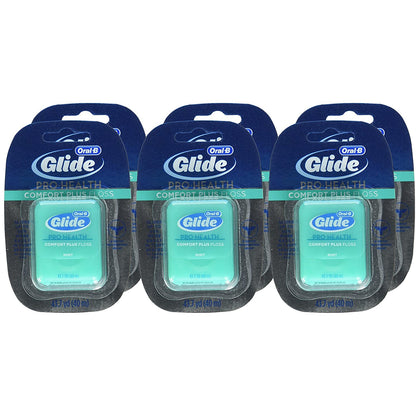 Oral-B Glide Pro-Health Comfort plus Dental Floss, Mint, 43.7-Yard Dispenser, (Pack of 6)