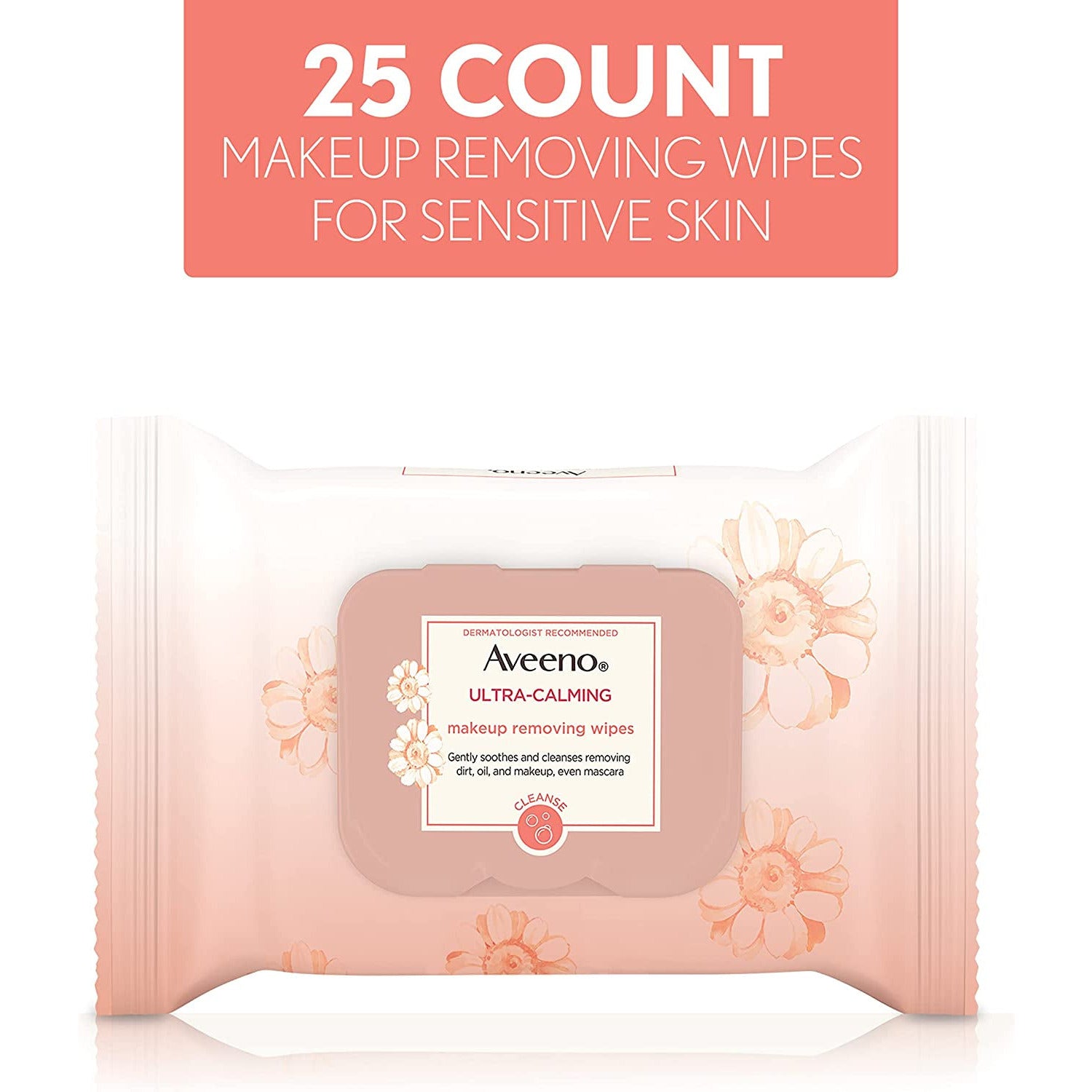 Aveeno Ultra Calming Makeup Removing Wipes, 25 Count