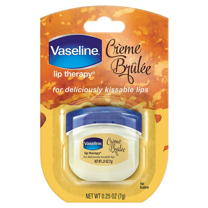 Vaseline Lip Therapy Lip Balm Mini, Creme Brulee, 0.25 Oz