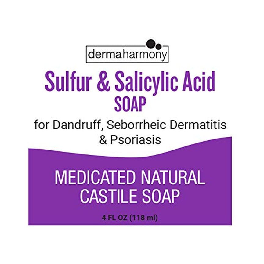 Dermaharmony 5% Sulfur and 2% Salicylic Acid Liquid Castile Soap (4 Fl Oz Bottle)