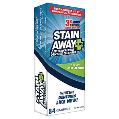 Stain-Away I00028111 plus Denture Cleanser, 8.1 Oz