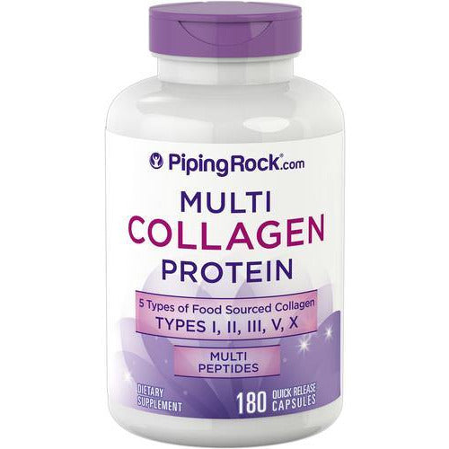 Piping Rock Multi Collagen Protein (Types I, II, III, V, X) 180 Capsules - USA in UK