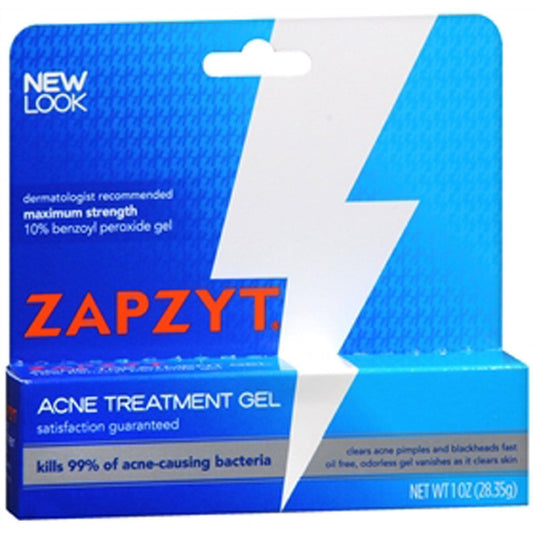 Zapzyt Maximum Strength 10% Benzoyl Peroxide Acne Treatment Gel 1 oz