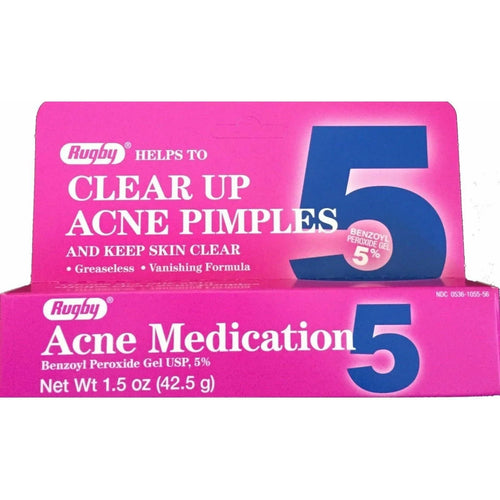 Rugby Acne Gel Benzoyl Peroxide 5% 1.5 oz