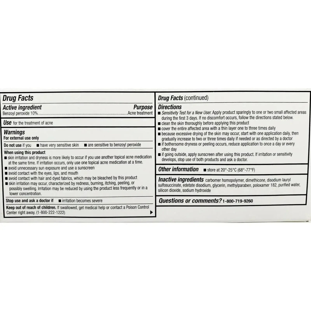 Perrigo Acne Treatment Gel 10% Benzoyl Peroxide 60 g — alternate product view
