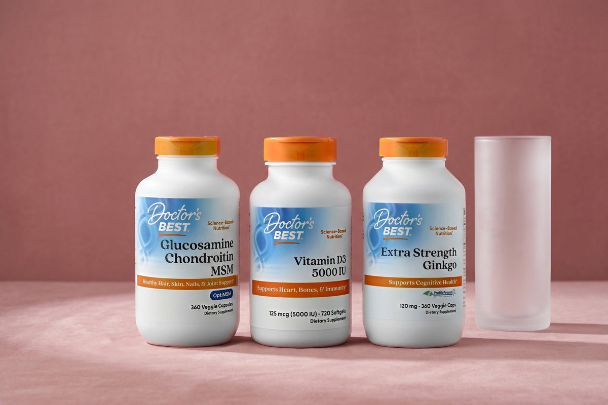 Doctor's Best products in a studio photo