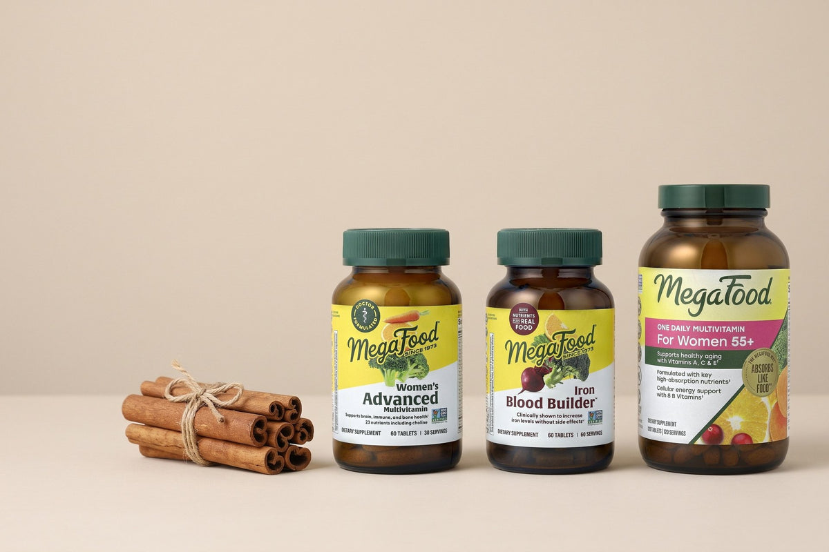MegaFood products in a studio photo